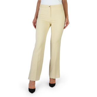 Fontana 2.0 Womens Straight Leg Pants Subtle Pattern - Yellow Cotton - Size EU 40 (Womens)