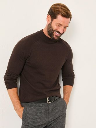 Fat Face FatFace Rye Chocolate Brown Knitted Turtle Neck Jumper