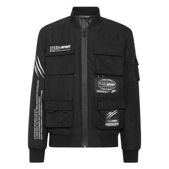 Plein Sport Jassen, Heren, Zwart, L, Nylon, Bomberjack