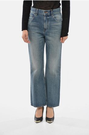 Celine Straight-Leg Jeans with Logo Patch 24cm Celine