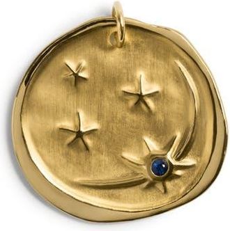 Monica Vinader Cosmic Ancient Coin Charm in 18K Gold Vermeil/sapphire at Nordstrom