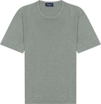 Drumohr Grey Solid Crew Neck T-Shirt