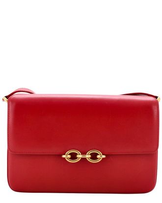 Saint Laurent Red Leather Le Maillon Shoulder Bag Medium (Authentic Pre-Loved)