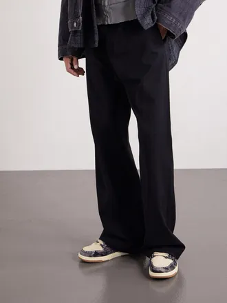 Amiri Skel-Top Suede-Trimmed Studded Appliqu&eacute;d Denim Sneakers