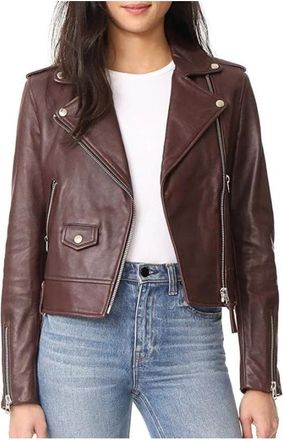 Mackage Baya Leren Jas - Dames - Blazers - Bruin - XS - Leer - Jassen