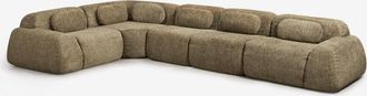 Sklum Sof&aacute; Modular Rinconera De 5 Piezas En Chenilla Envasado Al Vac&iacute;o Merida Sklum