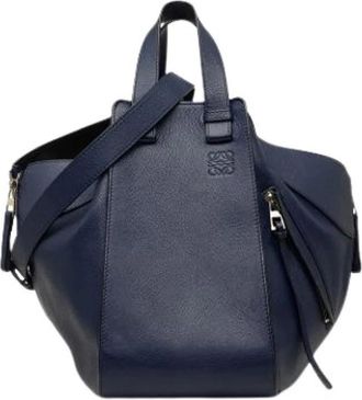 Loewe Pre-owned Hammock - Dames - Vintage Handtas - Blauw - ONE Size - Leer - Vintage