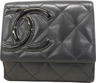 Chanel Black Leather Wallet (Bi-Fold) (Pre-Owned)
