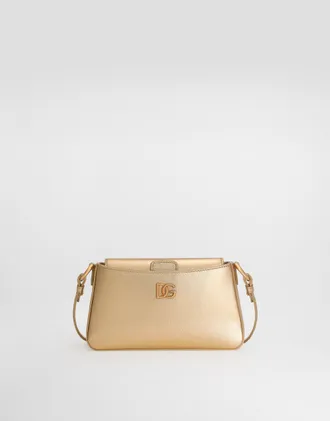 Dolce & Gabbana Laminated Calfskin Phone Bag - Woman Clutches Mini And Micro Bags Gold Onesize