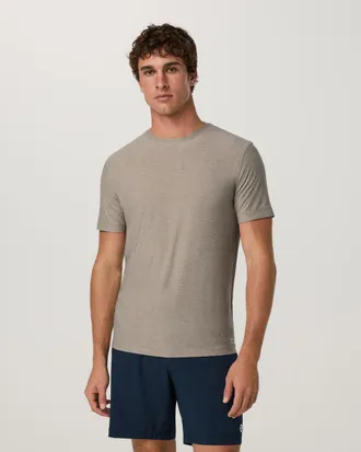 Vuori Clothing Strato Tech T-Shirt | Acorn Heather | XS, Size Extra Small