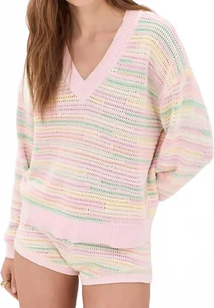 LoveShackFancy Marlieana Pullover Sweater In Tropical Swirl