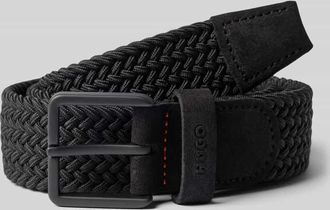 HUGO BOSS G&uuml;rtel mit Webmuster Modell GETHIN-WNE_SZ35 in Black, Gr&ouml;&szlig;e 100