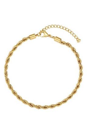 Adornia Tarnish Resistant Twisted Chain Anklet in Gold at Nordstrom Rack