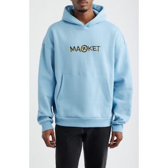 Market Smiley Doodle Cotton Graphic Hoodie in Blue at Nordstrom, Size Xx-Large