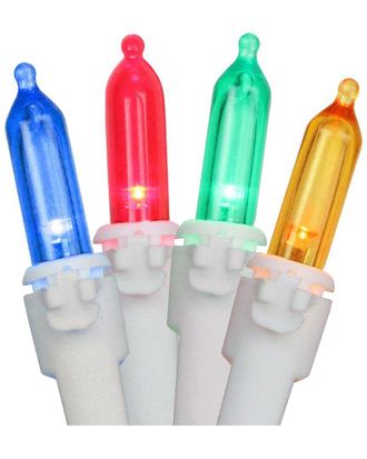 Northern Lights Discontinued Northlight Set Of 100 Multi-Color Led Mini Christmas Lights 4In Spacing - White Wire