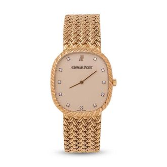 Audemars Piguet Pre-owned Audemars Piguet Ellipse Tonneau Diamond Beige Dial Ladies Watch E25578