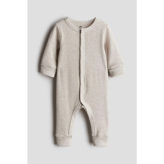 H&M Adjustable-fit Romper Suit in Light Beige at Nordstrom, Size 0-3M