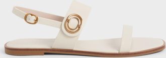 Charles & Keith Metallic Accent Back Strap Sandals