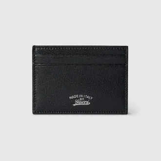 Gucci Lira Card Case, Black, Leather