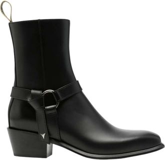 Fendi Black Leather Ankle Boots