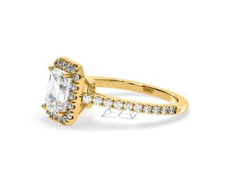 The Diamond Store Annabelle Lab Diamond Halo Engagement Ring in 18K Gold 1.65ct F/VS1