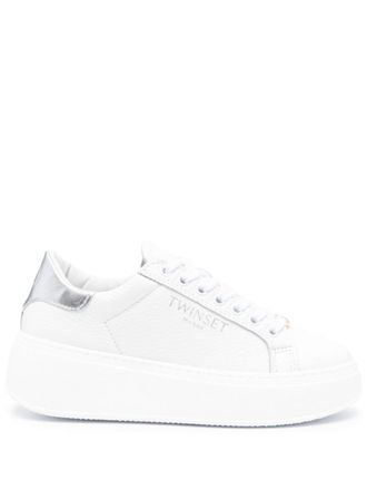 Twin-Set platform leather sneakers - White