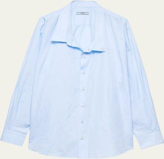 Prada Asymmetric Poplin Button-Down Shirt