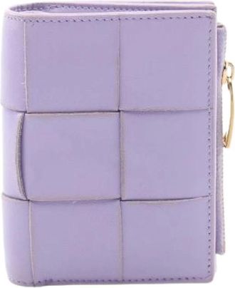 Bottega Veneta Pre-owned Cassette Leather Wallet - Dames - Vintage Accessoires - Paars - ONE Size - Leer - Vintage