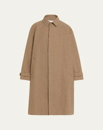 Brandon Maxwell Quinn Houndstooth Single-Breasted Driving Coat