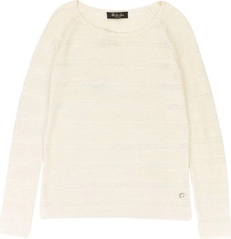 Loro Piana Maglione in cashmere con scollo ampio - Bianco