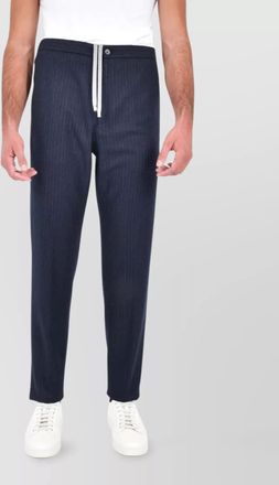 Boglioli drawstring waist pinstripe trousers and pockets