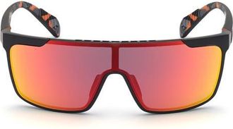 adidas Shield Sunglasses in Matte Black /Brown Mirror at Nordstrom