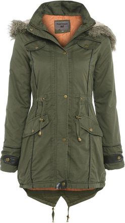 SS7 Girls Oversized Hood Parka Coat, Black, Ages 7 to 13 (Age 11/12, Khaki)