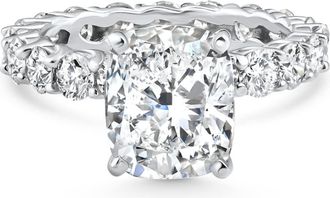 Pompeii3 Certified 7.90Ct Cushion Diamond Engagement Eternity Ring Gold Lab Grown Size: 7