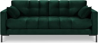 BLOOMINGLOFT 2-Sitzer Designsofa Mamaia Samt - Beine Schwarz