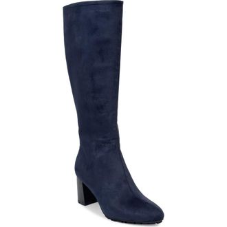 Aerosoles Brynn Block Heel Boot in Navy Suede at Nordstrom, Size 8.5