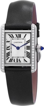 Cartier Tank Quartz Small Model Diamond Silver Dial Ladies Watch W4TA0016