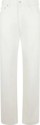 Gucci Straight Jeans, male, White, Size: W30 Cotton Trousers with Clips