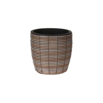 Mobili Rebecca Mobili Rebecca - Rebecca Mobili Macetero Polyrattan Maceta Peque&ntilde;a Marr&oacute;n Para Interior Y Exterior