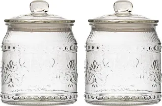 10 Strawberry Street Set Of 2 Wentworth Glass Canisters