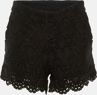 Maje Black Lace Ikita Scalloped Shorts