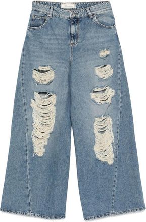 Blumarine Distressed Frayed Jeans