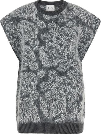 Nude Grey Abstract Crew Neck Sweater