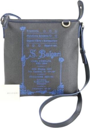 Bulgari Pre-owned Cross Body Bags, male, Black, Size: ONE SIZE Pre-owned Canvas Shoulder Bag