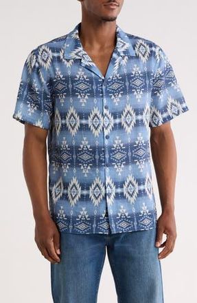 Frye Geometric Print Camp Shirt in Vintage Indigo at Nordstrom Rack, Size X-Large