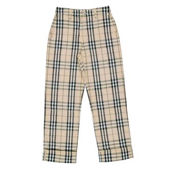 Burberry Check Plaid Cotton Trousers, Waist Size 27