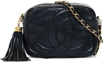 Chanel 1986-1988 tassel chain cross body bag - Zwart