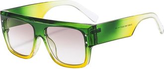 Generic Woman Square Large Frame Street Sunglasses Men Outdoor Commuting Vacation Sports(Green)