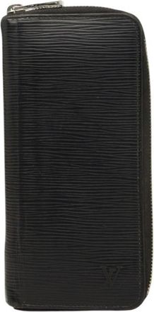 Louis Vuitton Black Noir Leather Long Wallet (Bi-Fold) (Pre-Owned)