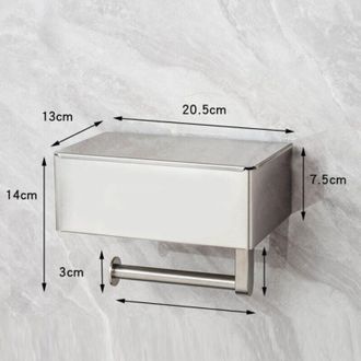 OEM Soporte Para Papel Higi&eacute;nico - Caja Para Toallitas H&uacute;medas - Acero Inoxidable Sus304 - Montaje En Pared Sin Taladrar - Para Ba&ntilde;o - 1 Unidad